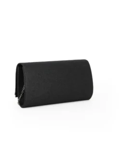 MISS GLOBO - Pochette glitterata nera con filo di strass sulla patta