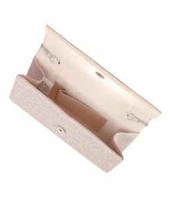 MISS GLOBO - Pochette glitterata oro con filo di strass sulla patta