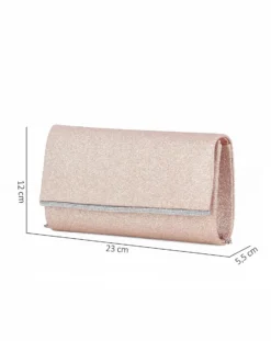 MISS GLOBO - Pochette glitterata oro con filo di strass sulla patta