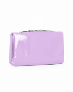 MISS GLOBO - Pochette lilla in vernice con patta e chiusura a girello