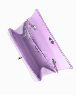 MISS GLOBO - Pochette lilla in vernice con patta e chiusura a girello