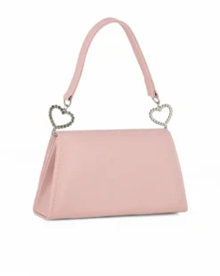 MISS GLOBO - Pochette nude con patta dettaglio cuore di strass