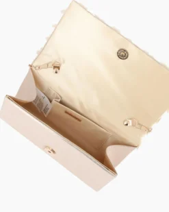 MISS GLOBO - Pochette oro con patta e paillettes, tracollina removibile