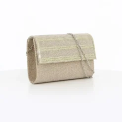 MISS GLOBO - Pochette oro glitterata con strass sulla patta