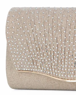 MISS GLOBO - Pochette oro in lurex con strass sulla patta