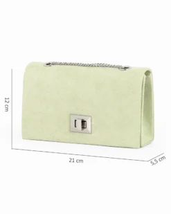 MISS GLOBO - Pochette verde scamosciata con patta e chiusura a girello