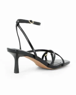 MISS GLOBO - Sandalo infradito nero con sottopiede in memory foam, punta quadrata e dettaglio metallico infra-alluce, tacco 6CM
