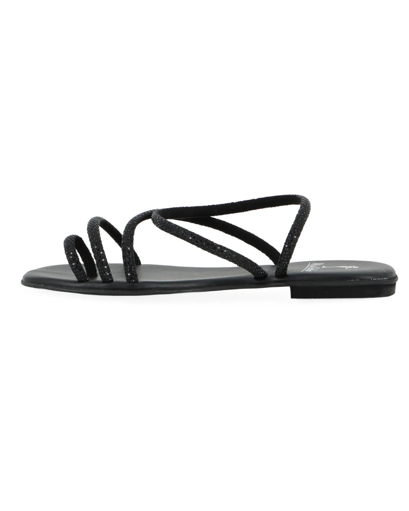 MISS GLOBO - Sandalo infradito nero con strass