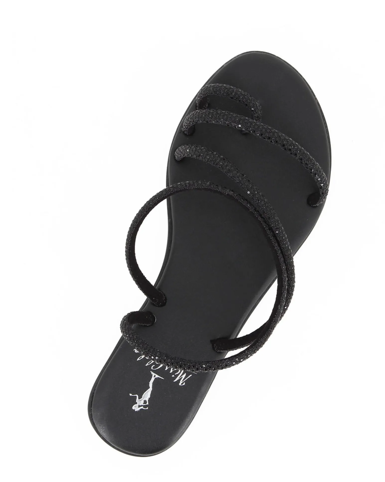 MISS GLOBO - Sandalo infradito nero con strass