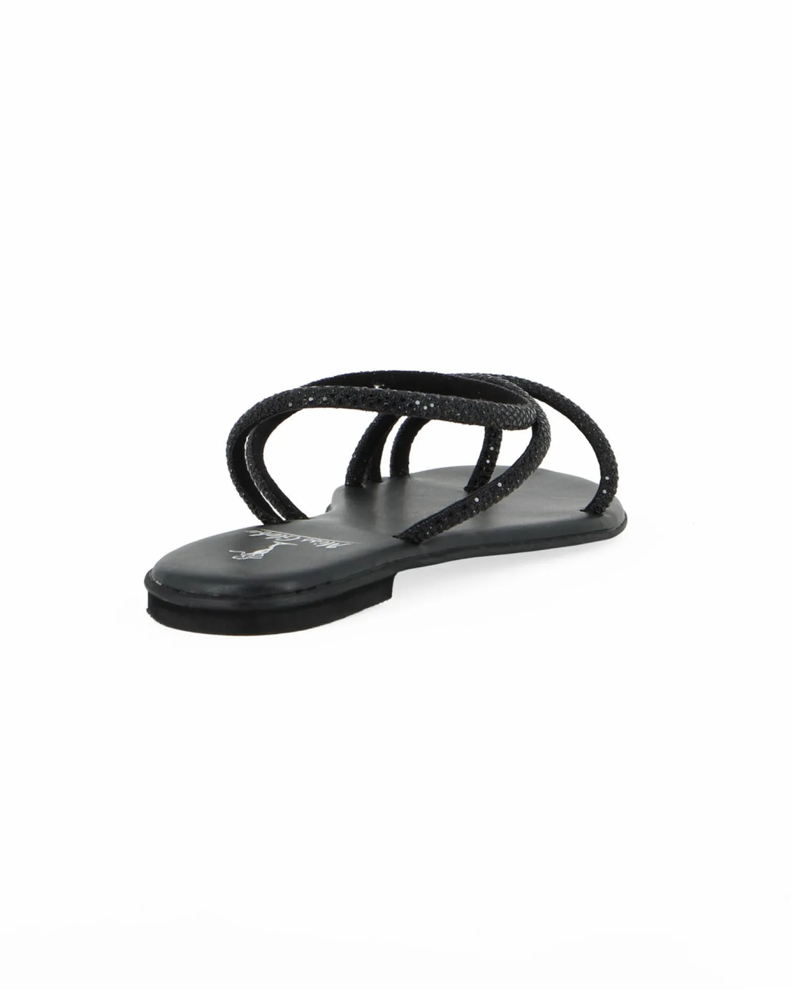 MISS GLOBO - Sandalo infradito nero con strass