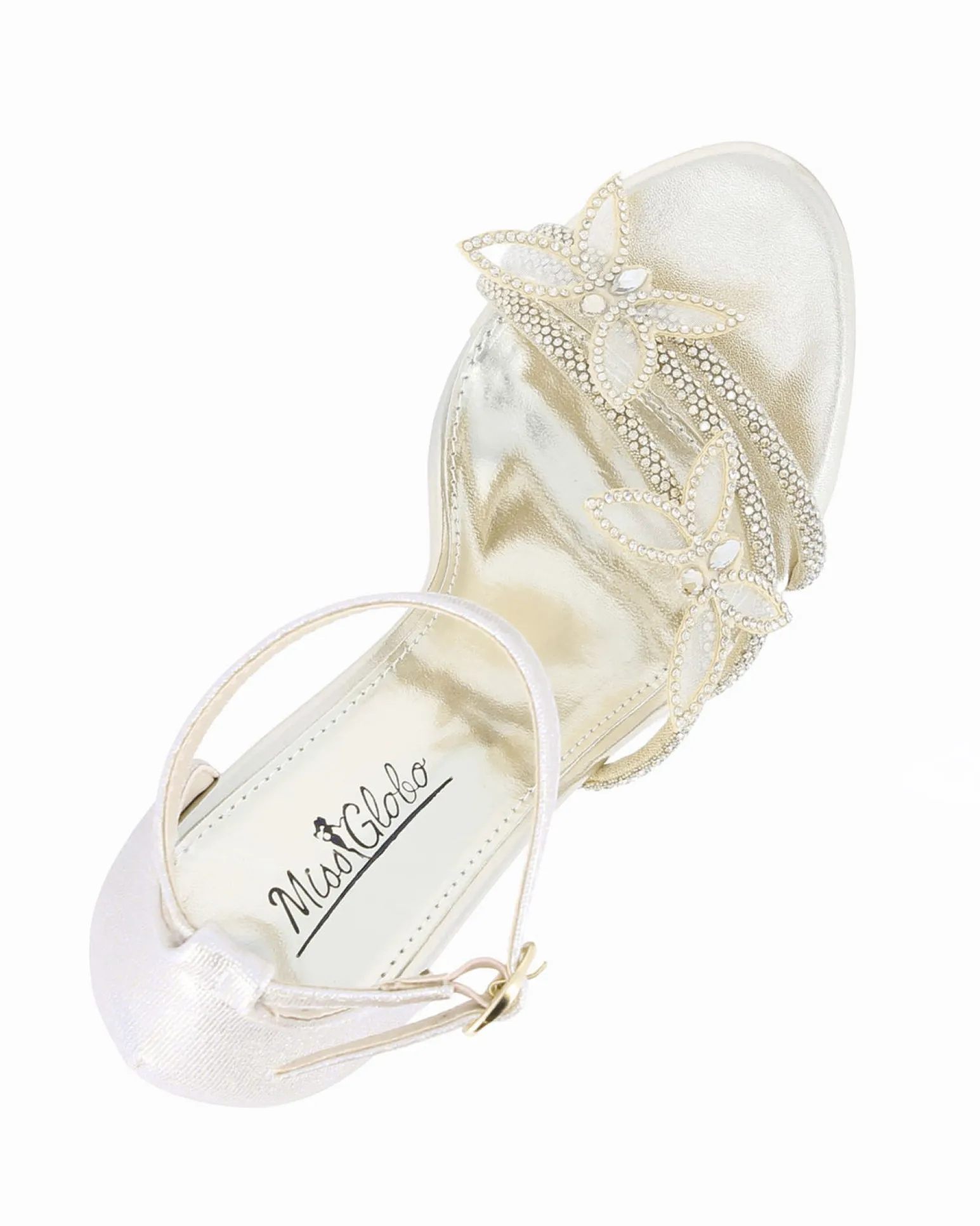 MISS GLOBO - Sandalo oro con dettaglio farfalle, tacco 10,5CM