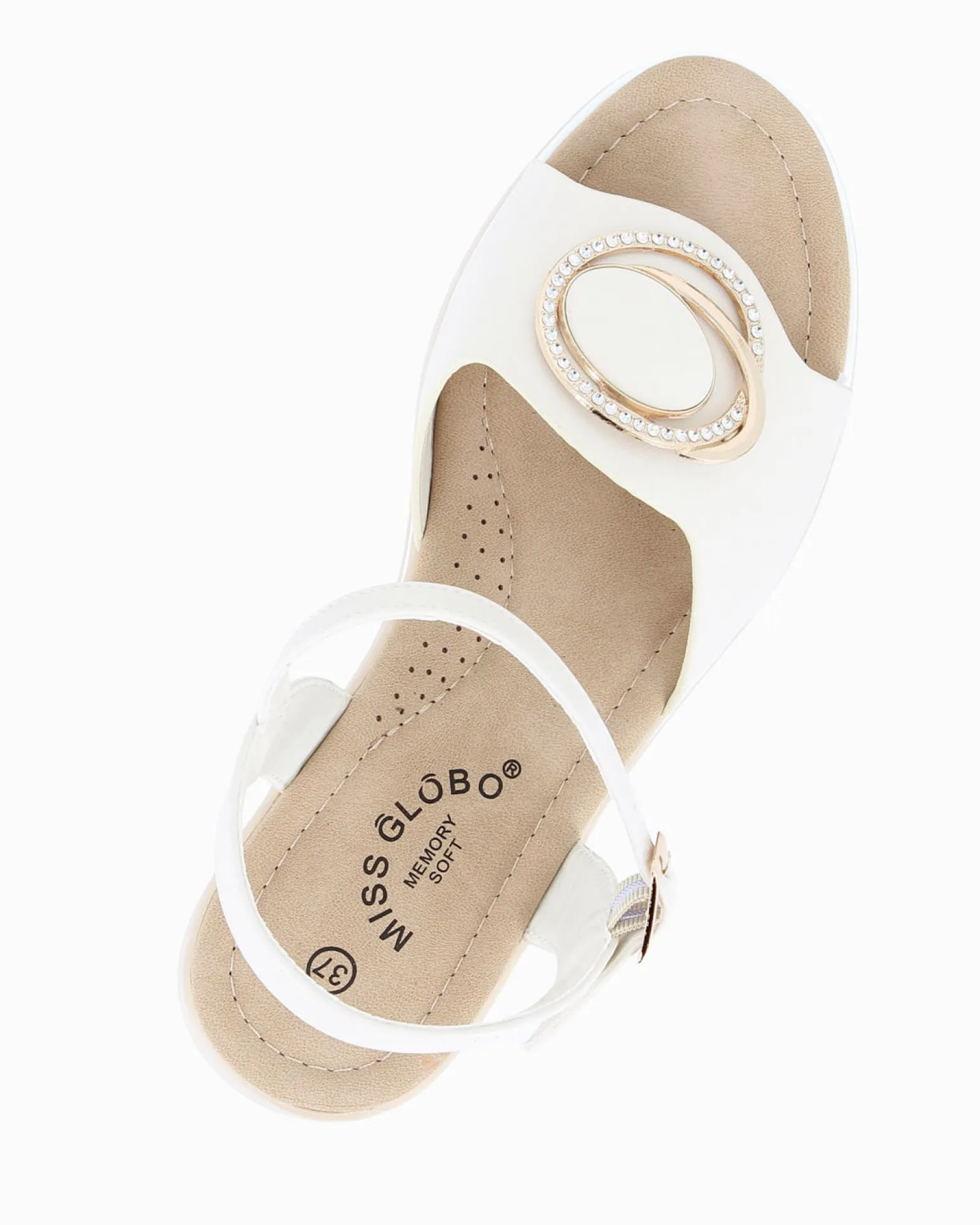 MISS GLOBO - Sandalo panna platform con sottopiede memory soft, zeppa 5CM