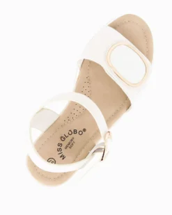 MISS GLOBO - Sandalo panna platform con sottopiede memory soft e strappo, zeppa 5CM