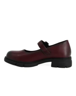 MISS GLOBO - Scarpa bordeaux con suola track e cinturino con fibbia frontale