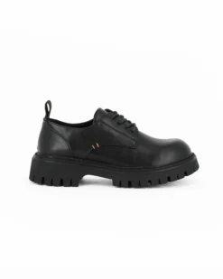 MISS GLOBO - Scarpa nera con lacci e suola track