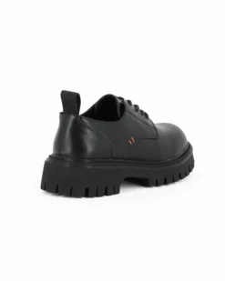 MISS GLOBO - Scarpa nera con lacci e suola track