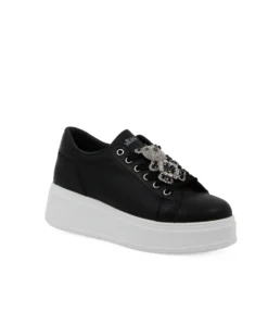 MISS GLOBO - Scarpa nera con orsetto in strass