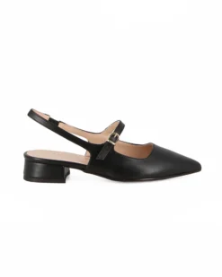 MISS GLOBO - Slingback nera con cinturino superiore tacco 2,5CM, MADE IN ITALY