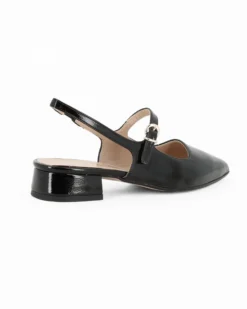 MISS GLOBO - Slingback nera naplak con cinturino superiore, tacco 2,5CM - MADE IN ITALY