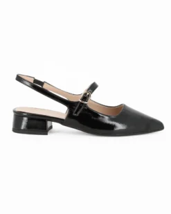 MISS GLOBO - Slingback nera naplak con cinturino superiore, tacco 2,5CM - MADE IN ITALY