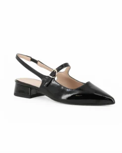 MISS GLOBO - Slingback nera naplak con cinturino superiore, tacco 2,5CM - MADE IN ITALY