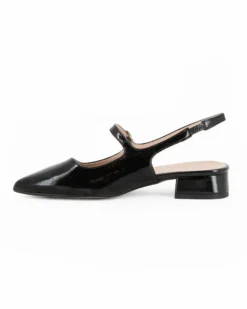 MISS GLOBO - Slingback nera naplak con cinturino superiore, tacco 2,5CM - MADE IN ITALY