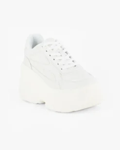 MISS GLOBO - Sneakers bianca con lacci e fondo alto