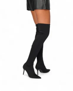 MISS GLOBO - Stivale nero in lycra, tacco 8CM