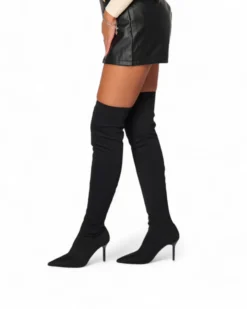 MISS GLOBO - Stivale nero in lycra, tacco 8CM
