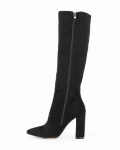 MISS GLOBO - Stivale nero scamosciato a punta con zip laterale, tacco 9,5CM
