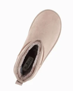 MISS GLOBO - Stivaletto khaki scamosciato con pelliccia interna