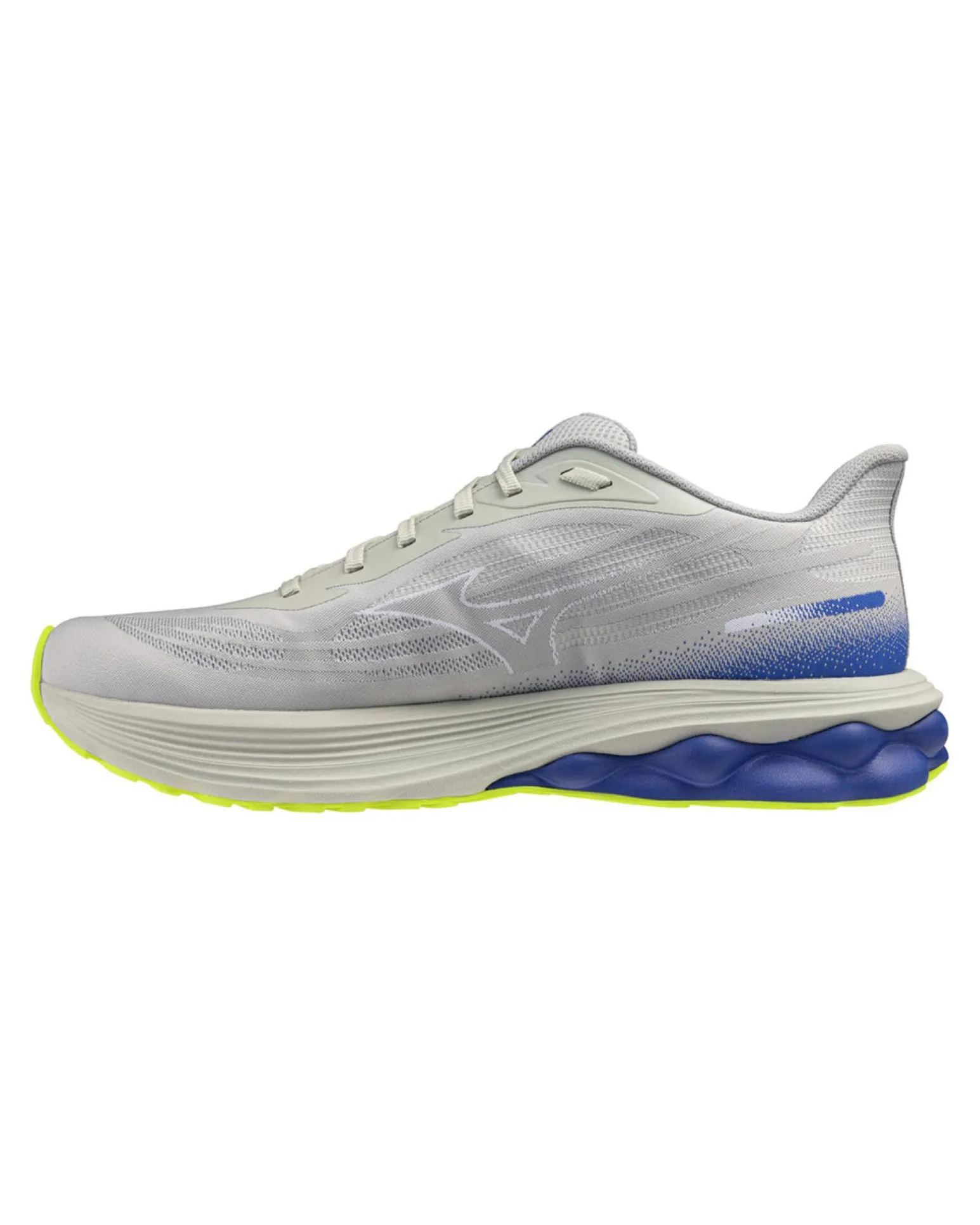 MIZUNO - SCARPA DA RUNNING WAVE SYRISE 7 GRIGIA CON DETTAGLI BLU E GIALLO FLUO DA UOMO, J1GC2609_02