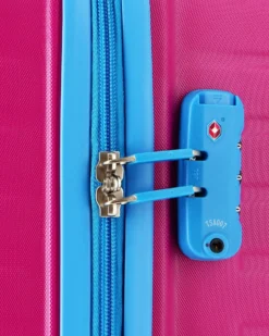 MODO BY RONCATO - TROLLEY FUXIA/AZZURRO 4 RUOTE DOPPIE IN ABS CON COMBINAZIONE TSA