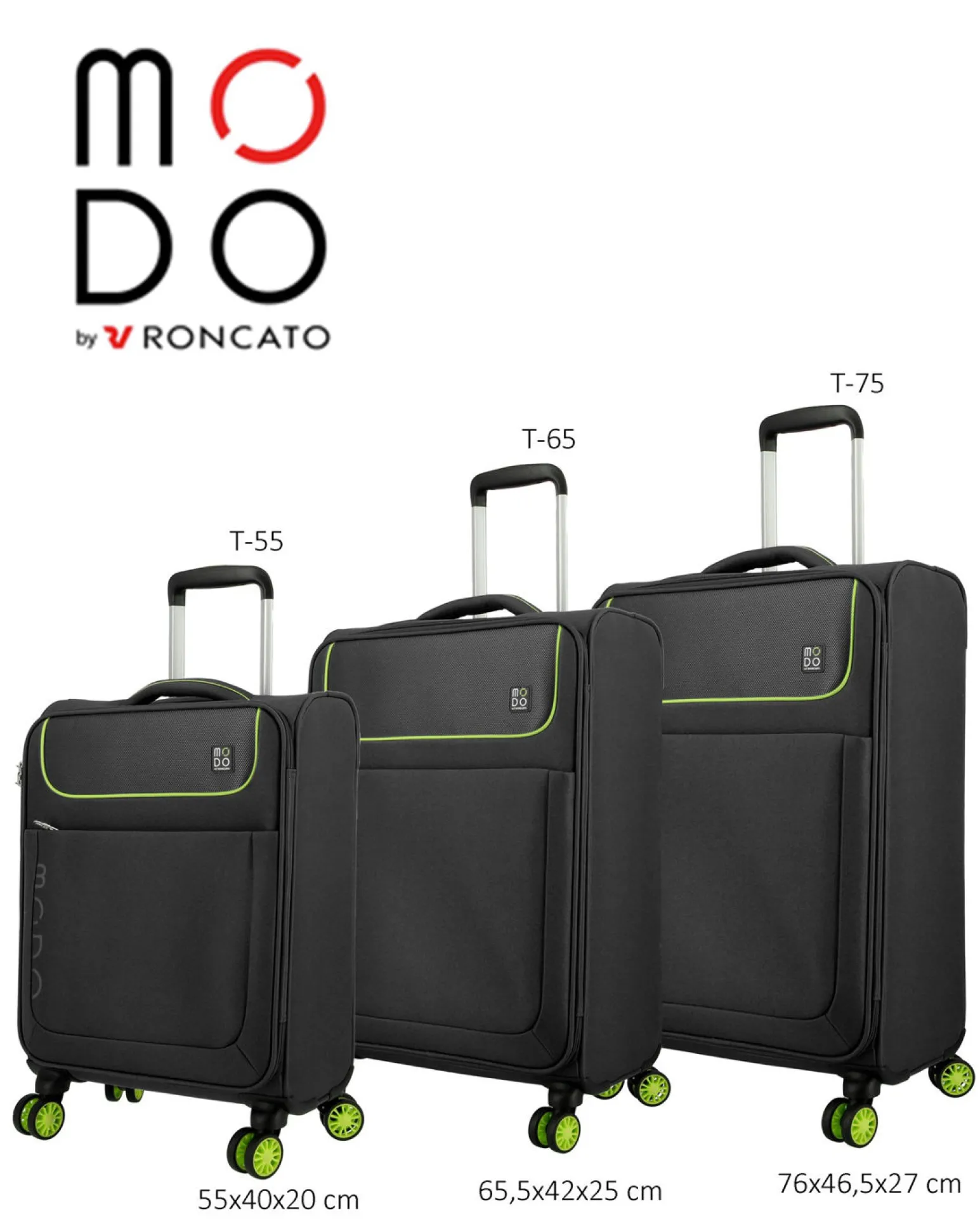 MODO BY RONCATO - TROLLEY NERO IN TESSUTO CON LUCCHETTO TSA