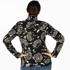 M/PILE C/TASCHE C/FLOWERS BLACK-WHITE