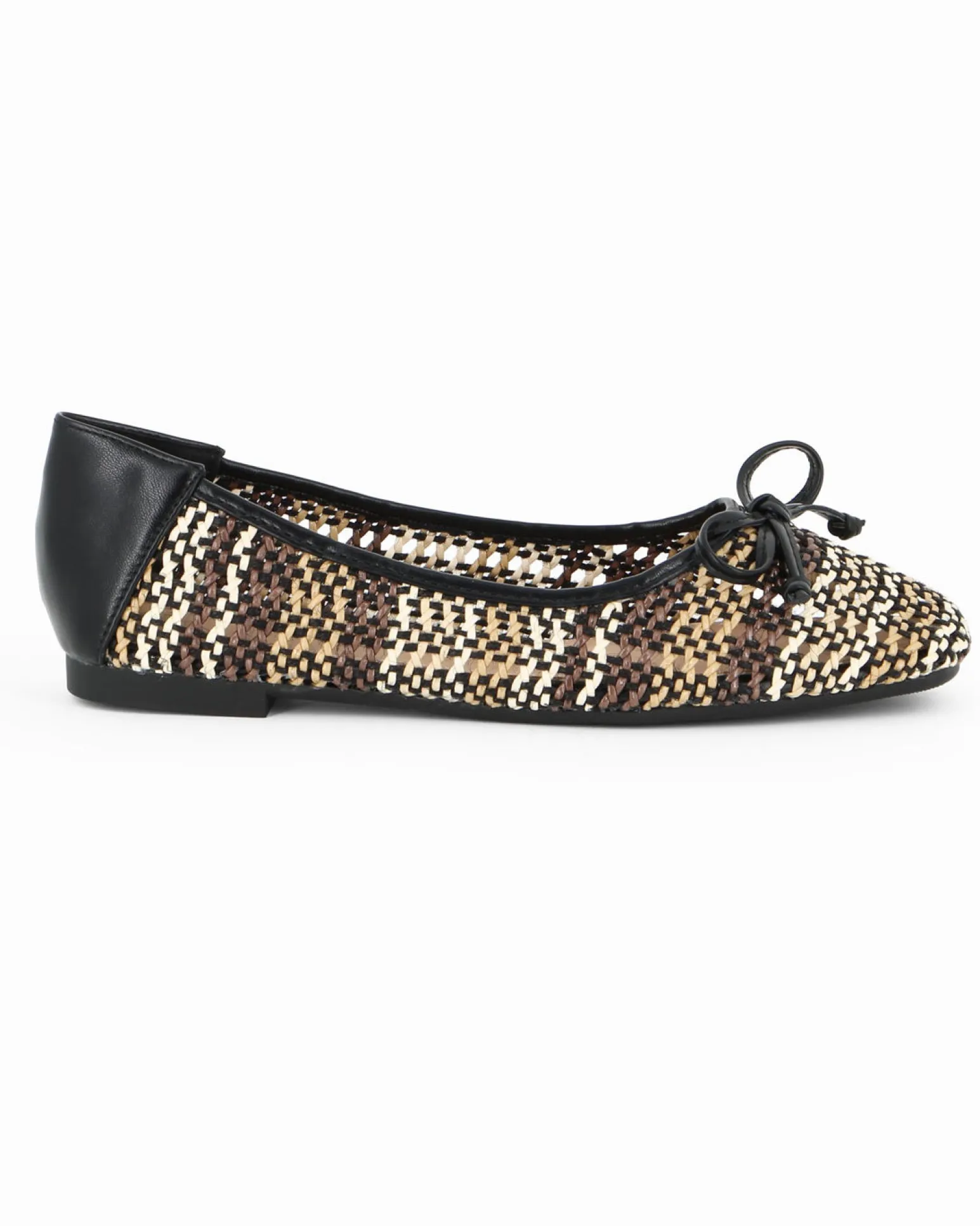 MY JEWELS - Ballerina nera intrecciata con fiocco