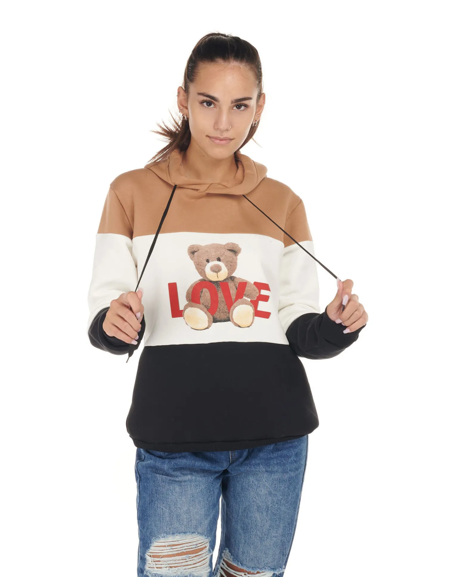 MY JEWELS - DONNA FELPA CON CAPPUCCIO 2 CUORI