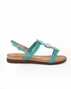 MY JEWELS - Sandalo basso turchese con pietre