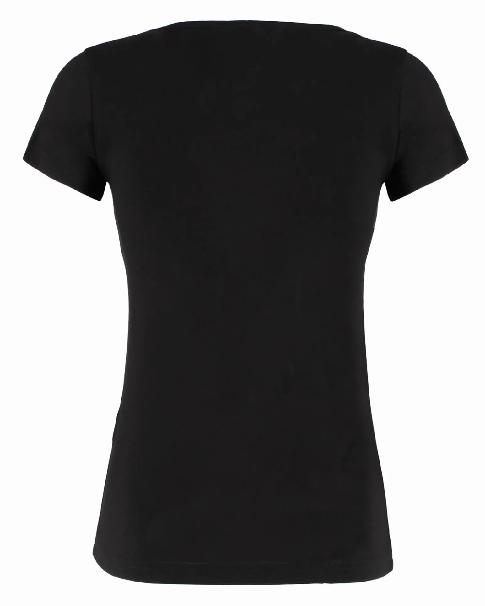 MY JEWELS - T-shirt girocollo nera in filato di bamboo
