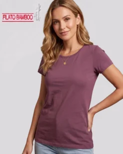 MY JEWELS - Tshirt mezza manica con scollo a girocollo BAMBOO mauve