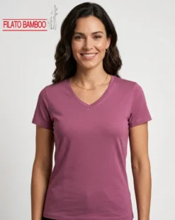 MY JEWELS - Tshirt mezza manica con scollo a V BAMBOO bianca