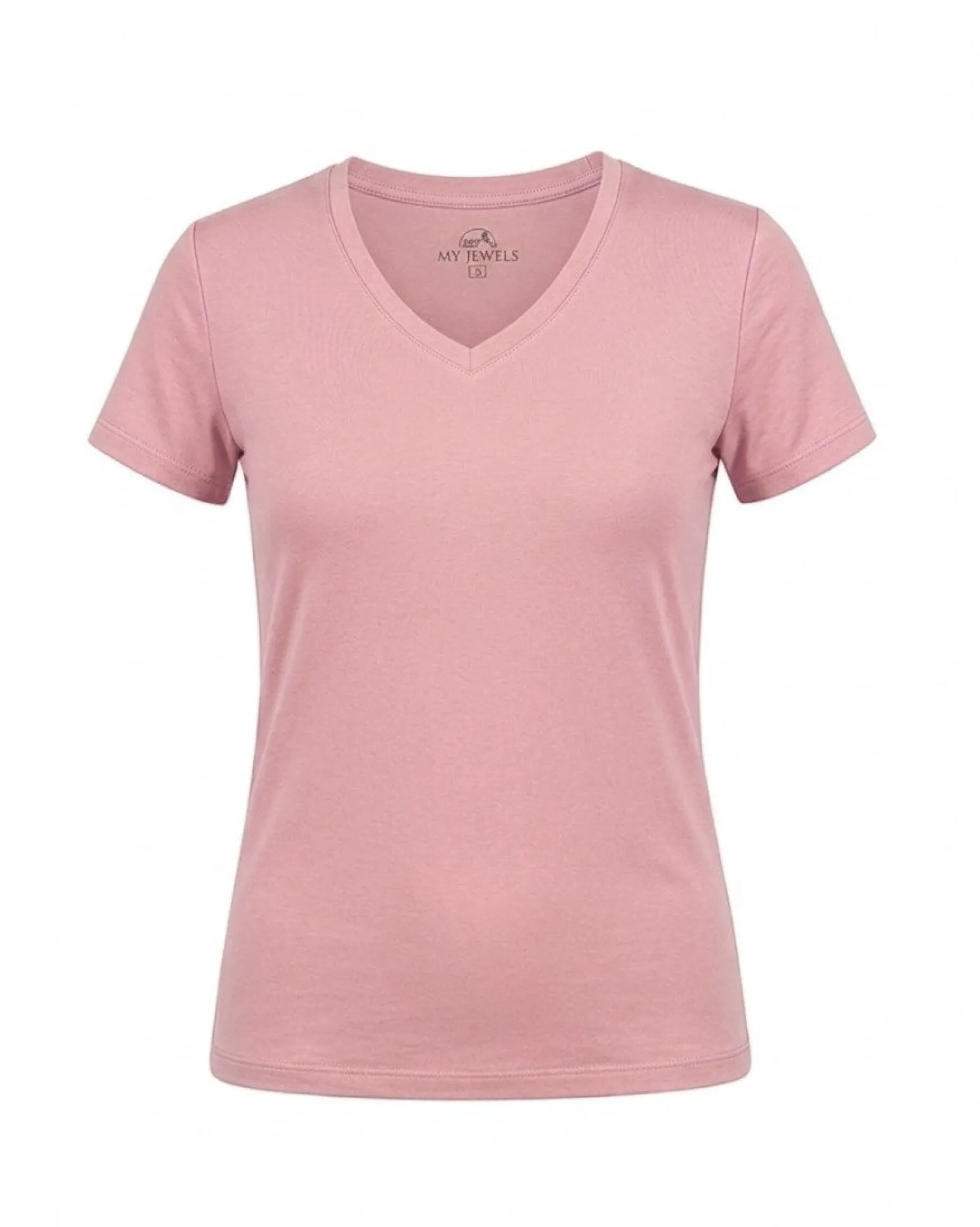 MY JEWELS - Tshirt mezza manica con scollo a V BAMBOO rosa