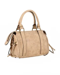 NARDINI - Bauletto due manici khaki con taschino frontale, tracolla removibile