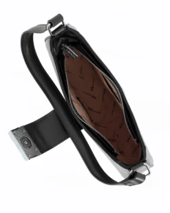NARDINI - Borsa a spalla nera con mini pattina e tracolla removibile
