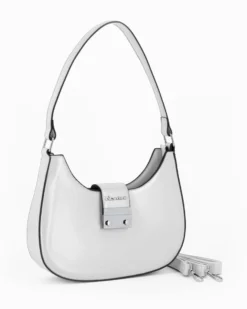 NARDINI - Borsa a spalla perla con mini pattina e tracolla removibile