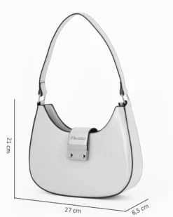 NARDINI - Borsa a spalla perla con mini pattina e tracolla removibile