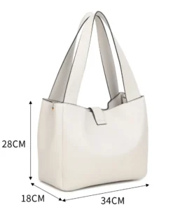 NARDINI - Borsa due manici beige con pattina, tracolla removibile
