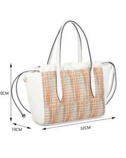 NARDINI - Borsa due manici multicolor effetto intreccio con coulisse, tracolla removibile