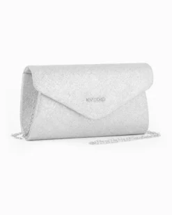 NARDINI - Borsa pochette argento luminosa per cerimonia