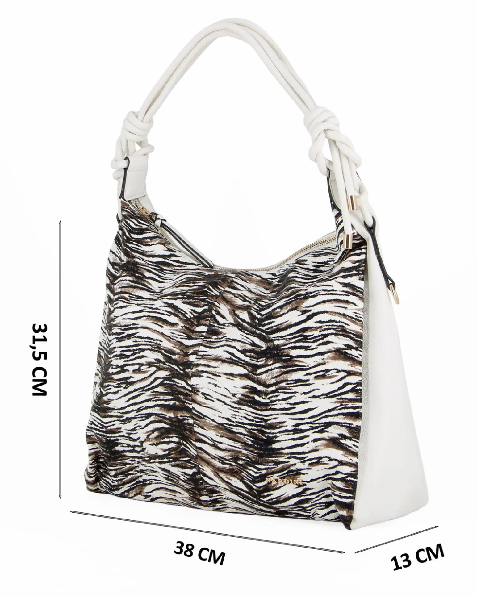 NARDINI - Borsa sacca animalier con tasca posteriore, tracolla removibile